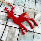 Red Enamel Reindeer