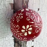 8cm Red Hand Painted Bauble