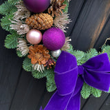 Purple Christmas Door Wreath