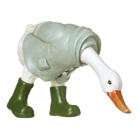 duck in a coat and wellies