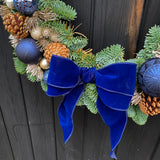 Blue Christmas Door Wreath