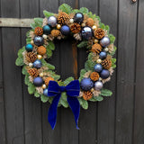 Blue Christmas Door Wreath