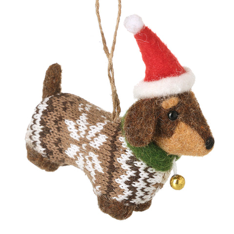 festive sausage dog