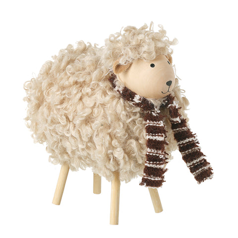 Standing Wooly Sheep with Scarf