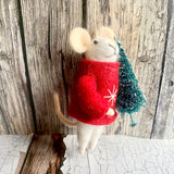 Hanging christmas mouse in a red jumper