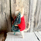 Hanging christmas mouse in a red jumper