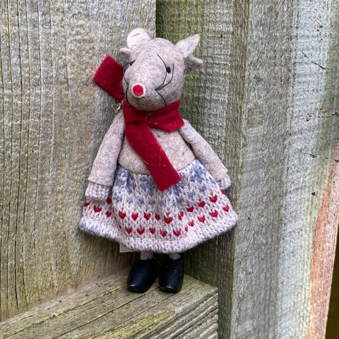 Standing Fabric Mouse with Clogs