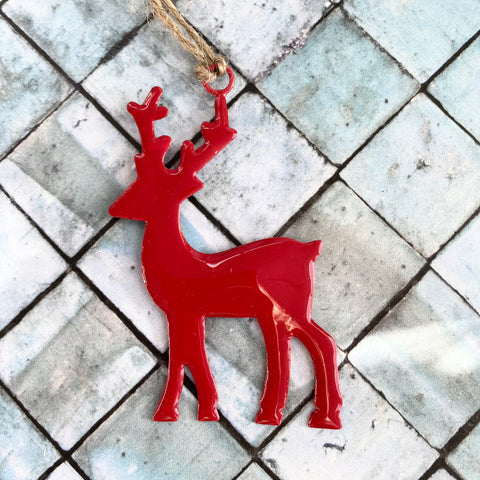 Red Enamel Reindeer