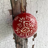6.5cm Red Hand Painted Bauble