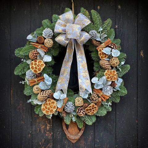 fresh christmas door wreath