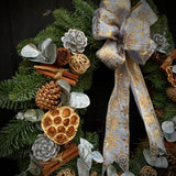 Gold and Silver Christmas Door Wreath