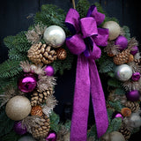 Purple Christmas Door Wreath