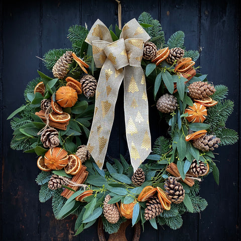 Orange and Cinnamon Christmas Door Wreath