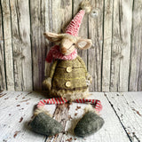 fabric mouse to sit on a shelf at christmas