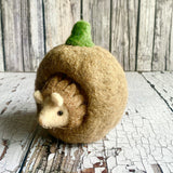 Felt Hedgehog in a pumpkin