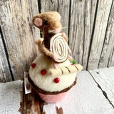 Felt Mouse on a Cupcake