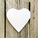 white enamel heart