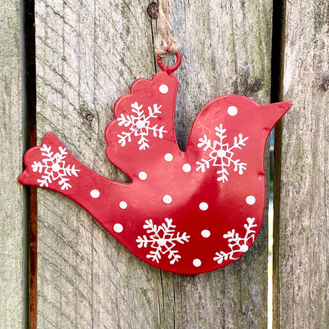 red bird christmas decorations