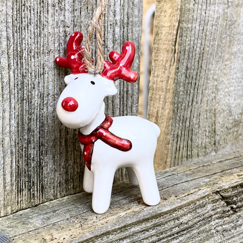 ceramic deer Christmas decoration