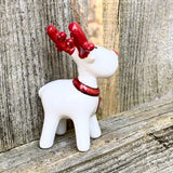 Red and White Hanging Ceramic Deer