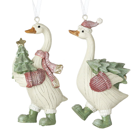 christmas hanging ducks in boots