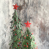Two Metal Holly Trees