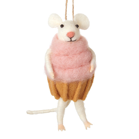 festive mouse in a cupcake