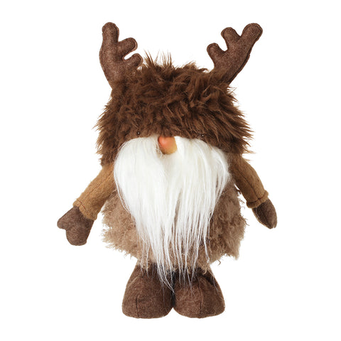 Gonk in a fur hat and antlers