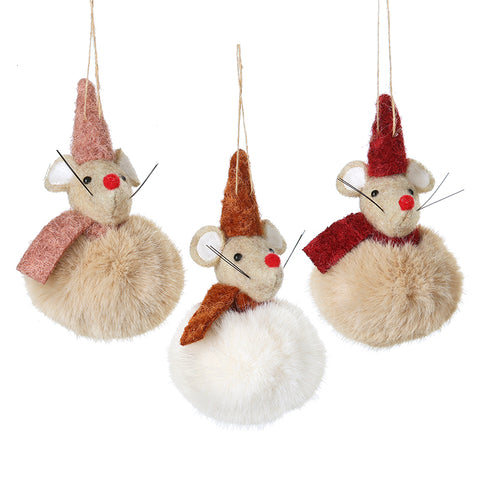 hanging festive mice
