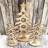 Three Wooden Trees with Stars