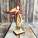 Wooden Mouse with Hat and Scarf