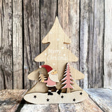 wooden Christmas tree freestanding decor