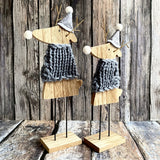 Two Wooden Reindeers in Jumpers