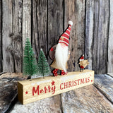 Merry Christmas Wooden Santa Sign