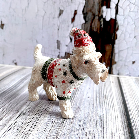 dog in a jumper Christmas decor