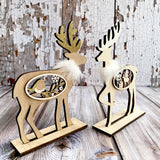 Two Wooden Cut Out Deers