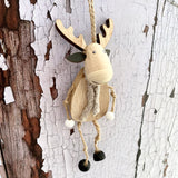 Wooden Reindeer with glitter scarf