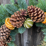 Pine Cone and Hessian Door Wreath