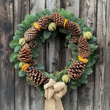 Christmas wreath with pine cones